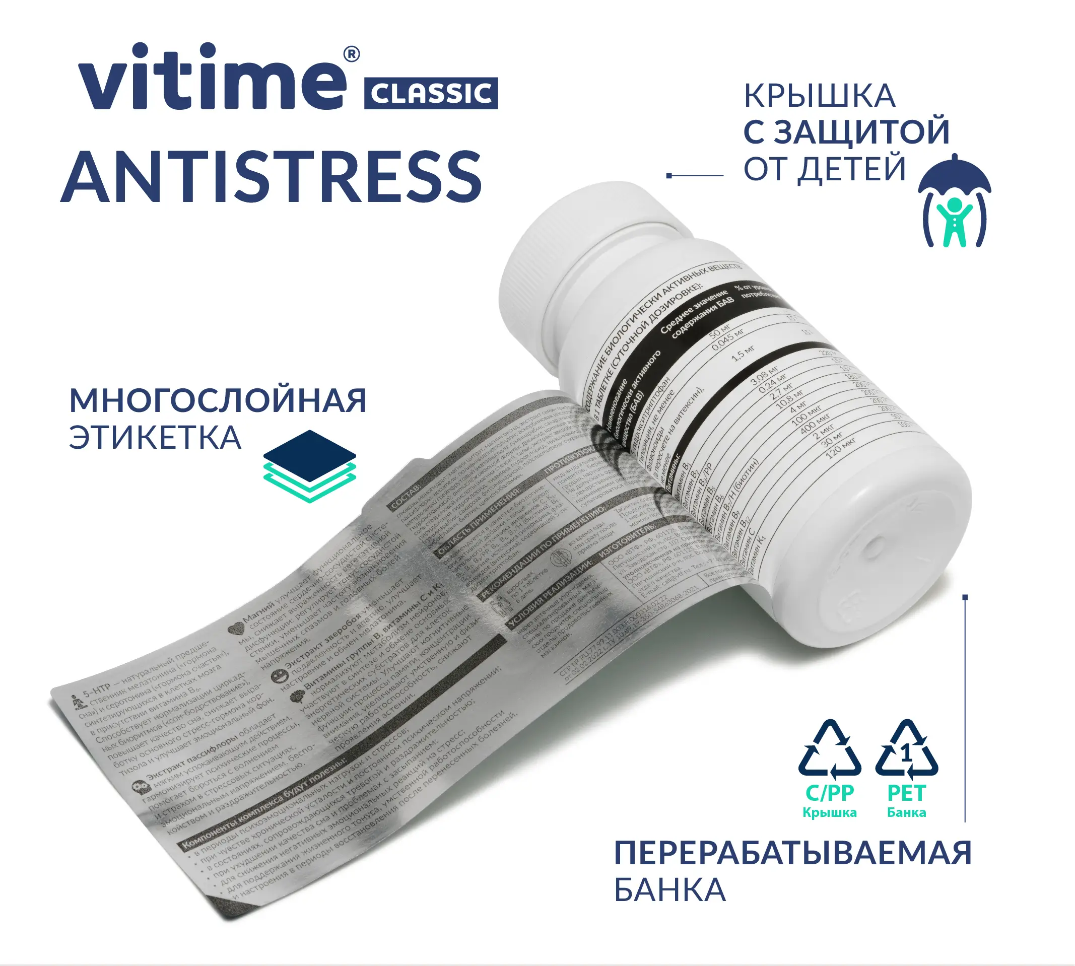 Комплекс VITime Classic Antistress – спокойствие и защита нервной системы:  состав, инструкция по применению